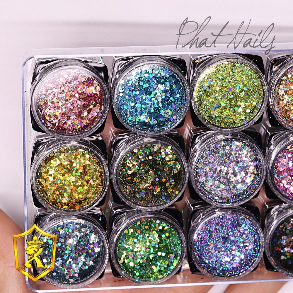 Set 12 hủ kim tuyến siêu sáng loại 1 ẩn móng bao sang