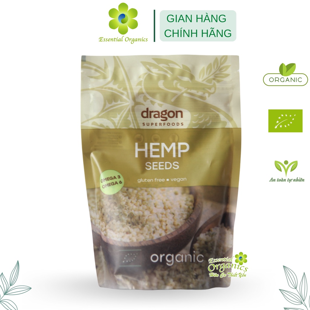 Hạt gai dầu hữu cơ Dragon Superfoods 200g Organic Hemp Seeds