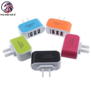 Củ sạc 3 cổng usb sạc điện thoại có nhiều màu - xả kho