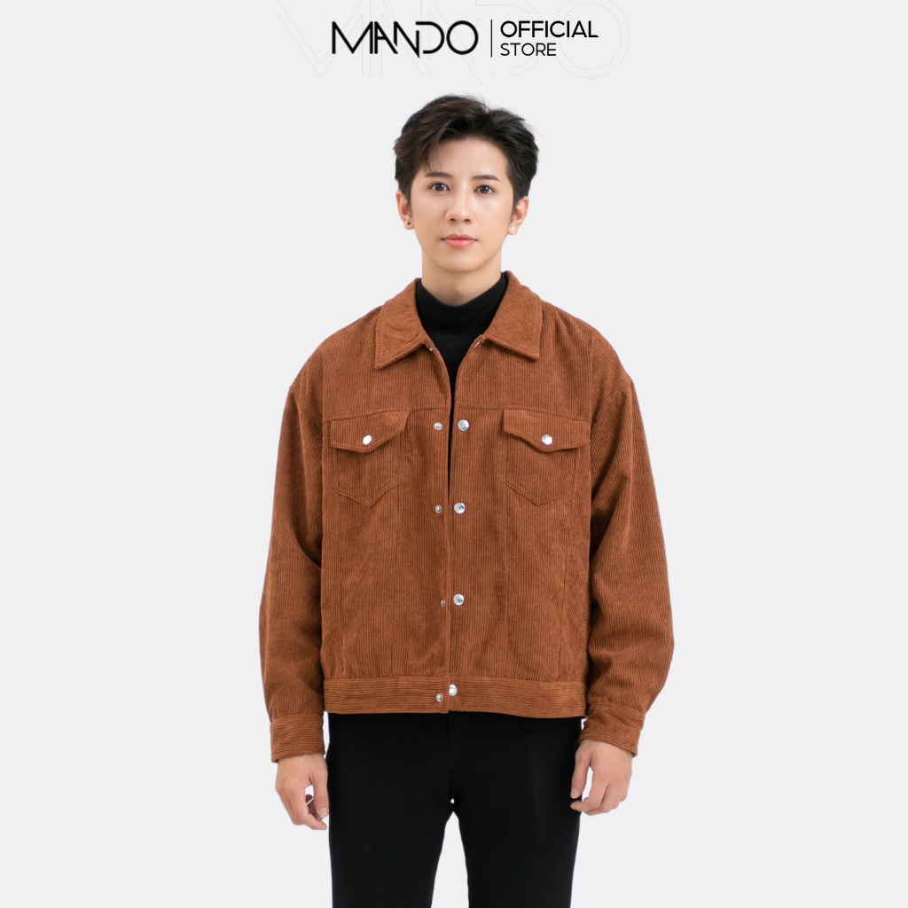 Áo Khoác Nhung Tăm MANDO Jacket 2 Lớp Form Rộng Unisex Phong Cách Thời Trang Hàn Quốc - JAK006