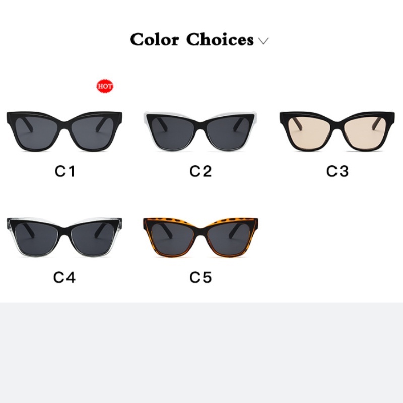 (KIQI-FASHION) COD Kính Mát Mắt Mèo Chống Tia UV Thời Trang Cổ Điển Cho Nữ