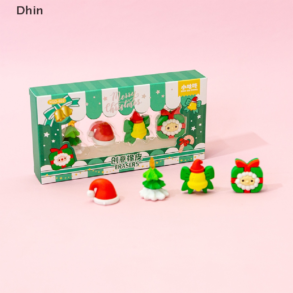 1 Bộ Gôm Tẩy Mini Hình Người Tuyết Dễ Thương Dùng Làm Quà Tặng Giáng Sinh