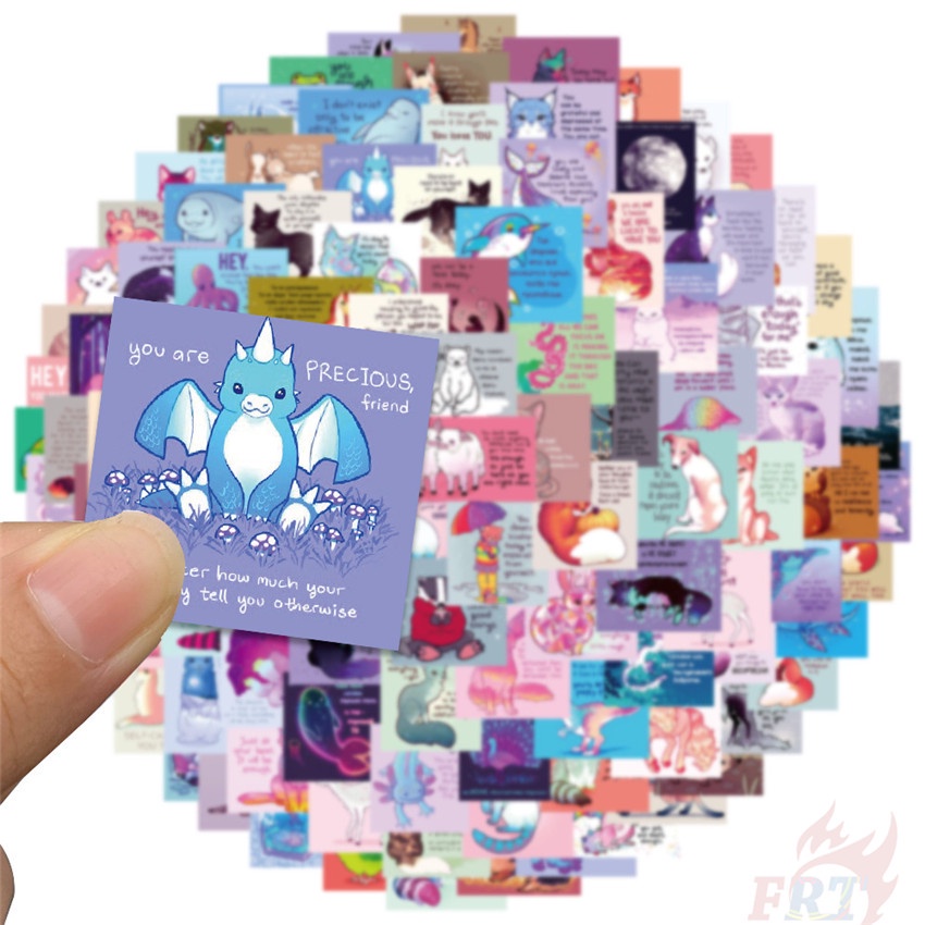 Bộ 100 / 100 Món Đồ Chơi Chất Lượng Cao ❉ Q Animal. Miếng Dán Trang Trí Thiết Kế Ngộ Nghĩnh ❉ Sticker Dán Tường Chống Thấm Nước Họa Tiết Doodle Hợp Thời Trang