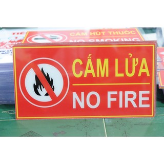 Bảng Cấm Lửa PCCC kích thước 16x40cm