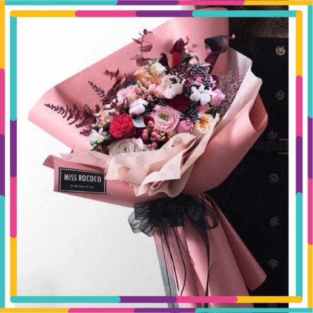 Giấy gói hoa GẤM LÌ-gấm hàn Hàn Quốc loại dày sịn tập 20 tờ - HN3