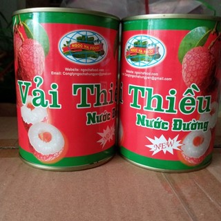 Vải thiều ngâm nước đường ngọc hà lon 565g