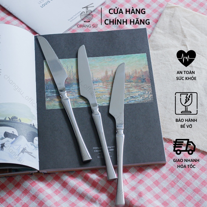 Bộ 4 dao dĩa thìa inox Dílo phong cách Bắc Âu - Set 4 dao muỗng nĩa bạc cao cấp sang trọng