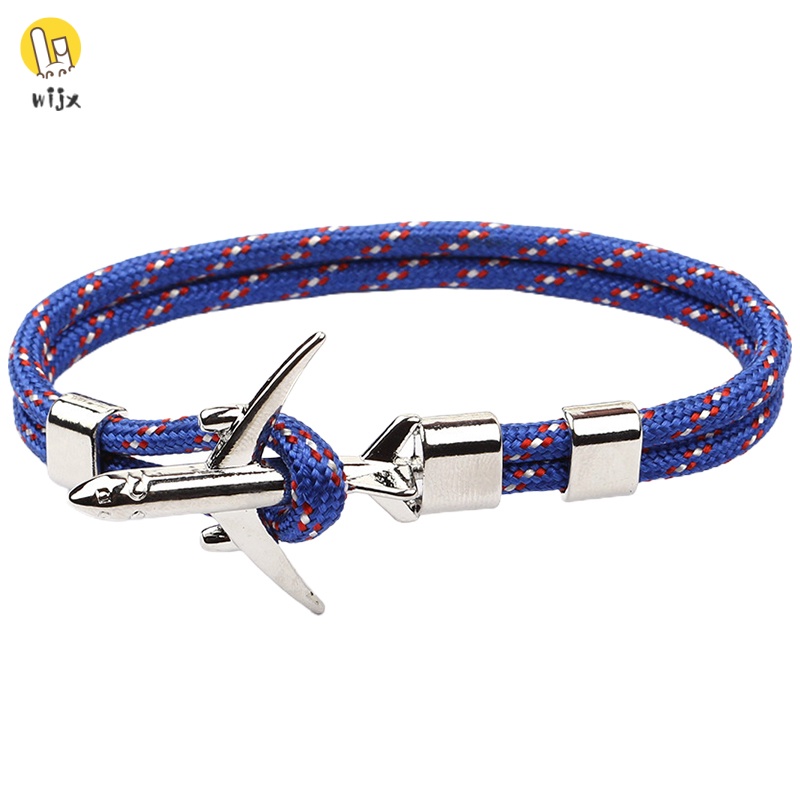Vòng Tay Dây Polyester Mặt Hình Mỏ Neo Máy Bay Thời Trang Cho Nam Và Nữ