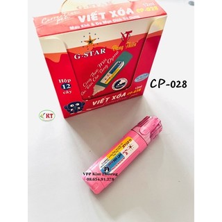 Bút xoá nước Gstar 12ml CP-028 (trắng, xanh, hồng, vàng)