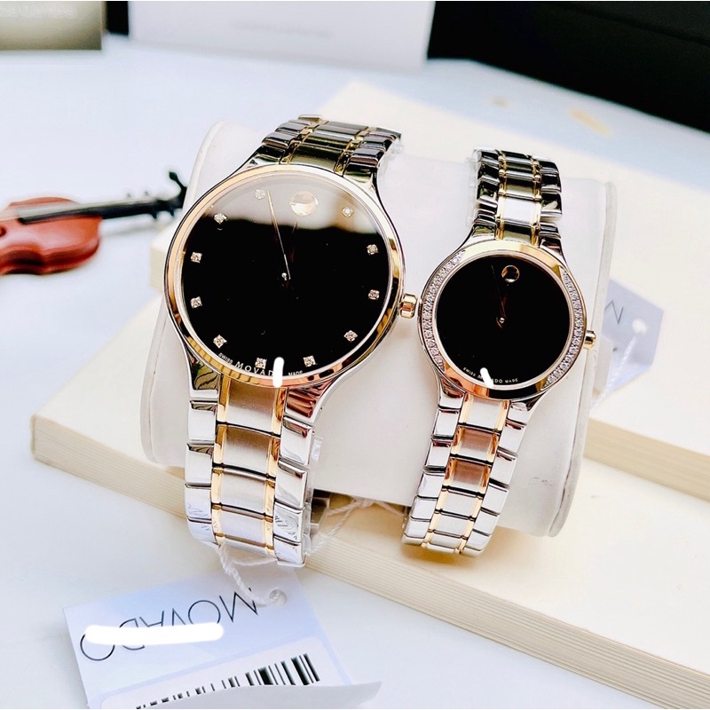 Đồng Hồ Cặp Đôi Nam Nữ M ovado ,Size 39mm và 28mm, Chống nước 30m