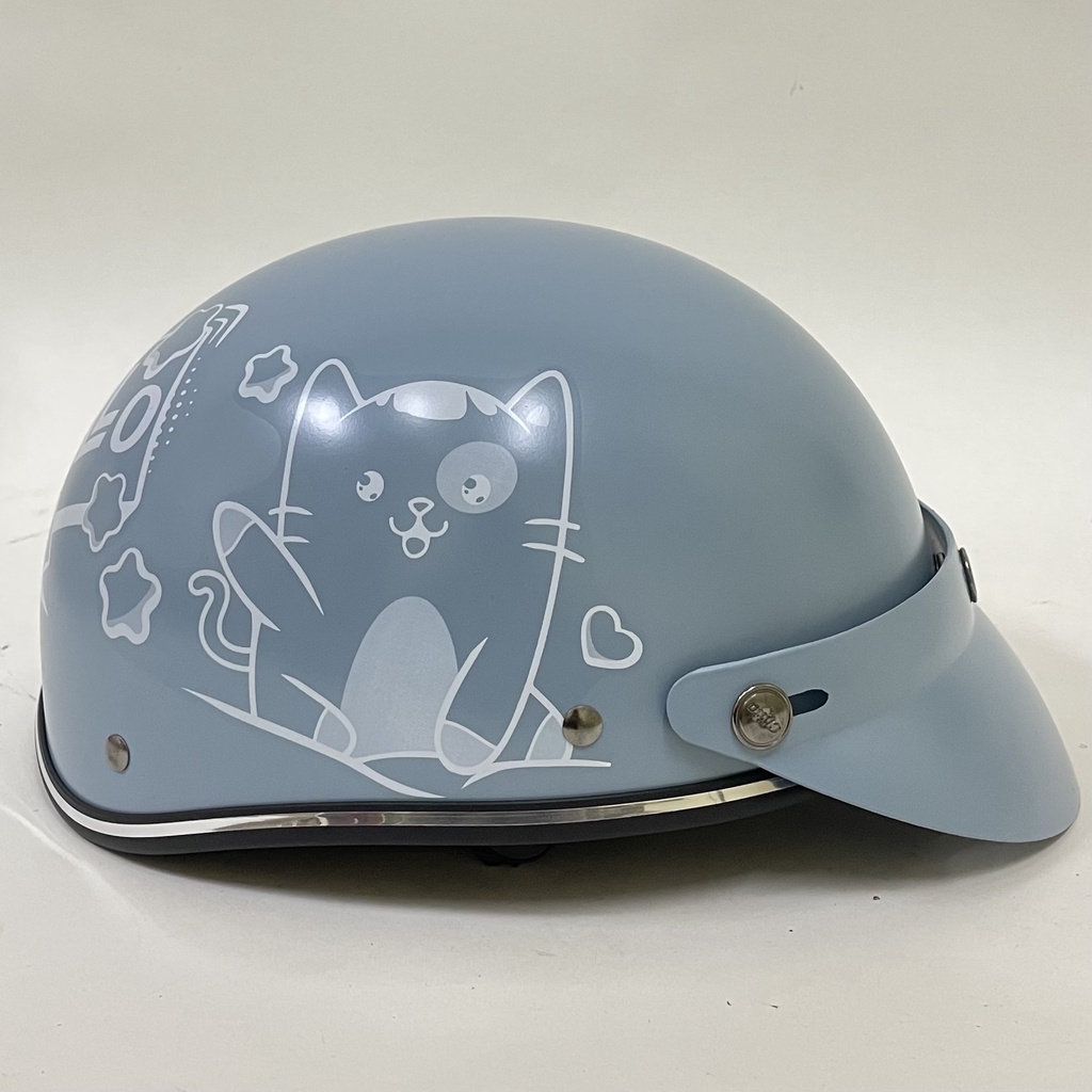 Mũ Bảo Hiểm 1/2 Đầu CHITA HELMETS CT6B1 tem Mèo Chào