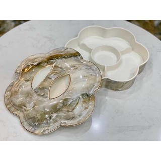 Khay mứt sứ vân đá cao cấp