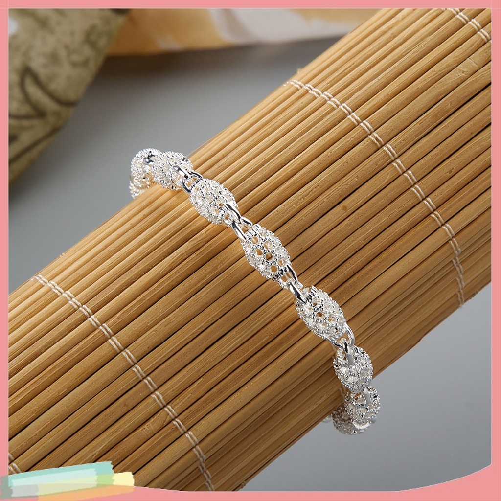 Vòng Tay Hợp Kim Mạ Bạc 925 Kiểu Dáng Đơn Giản, Thời Trang Cho Nữ