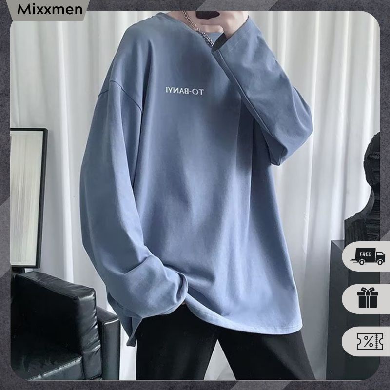 Áo Thun Nam Dài Tay Cổ Tròn Form Rộng Họa Tiết In Chữ TOBANYI Thời Trang Mixxmen TOP NAM 238