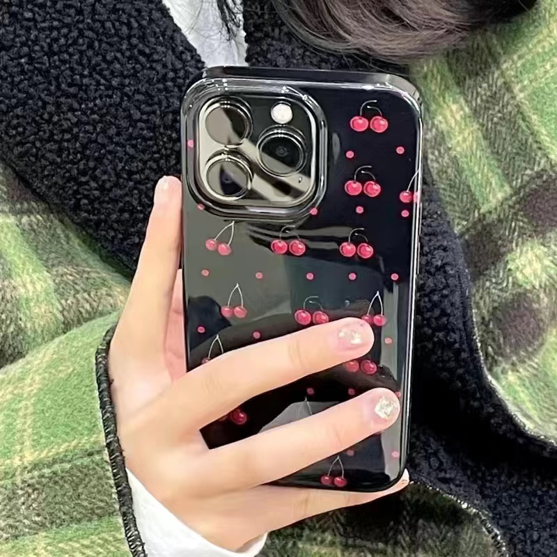 Ốp Điện Thoại chống bẩn Chống Sốc Họa Tiết Cherry Cho Apple iPhone 6 / 6plus / 6s / 6splus / 7 / 7plus / 8 /SE/SE2 8plus / x / xs / xr / xsmax / 11 / 12 / 13 /14 pro /14promax