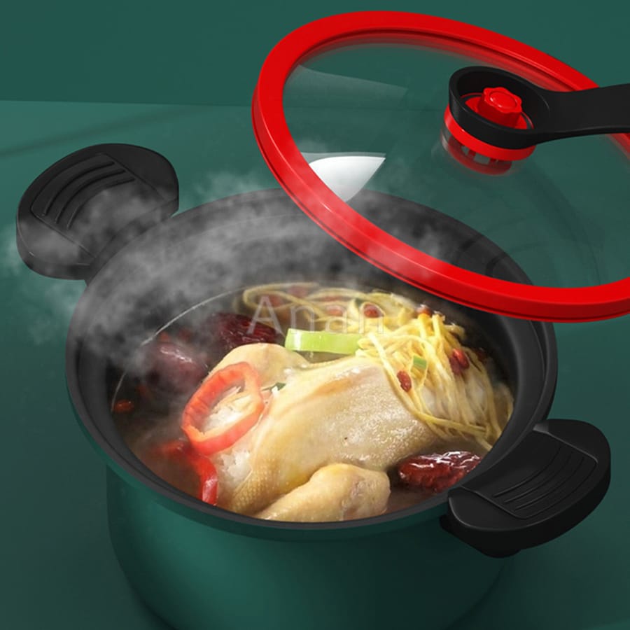 Nồi Áp Suất Chống Dính 3,5L, Nồi Hầm Nấu Nhanh Đa Năng 22Cm Kiểu Dáng Hàn Quốc, Dùng Trên Mọi Loại Bếp, Dễ Sử Dụng