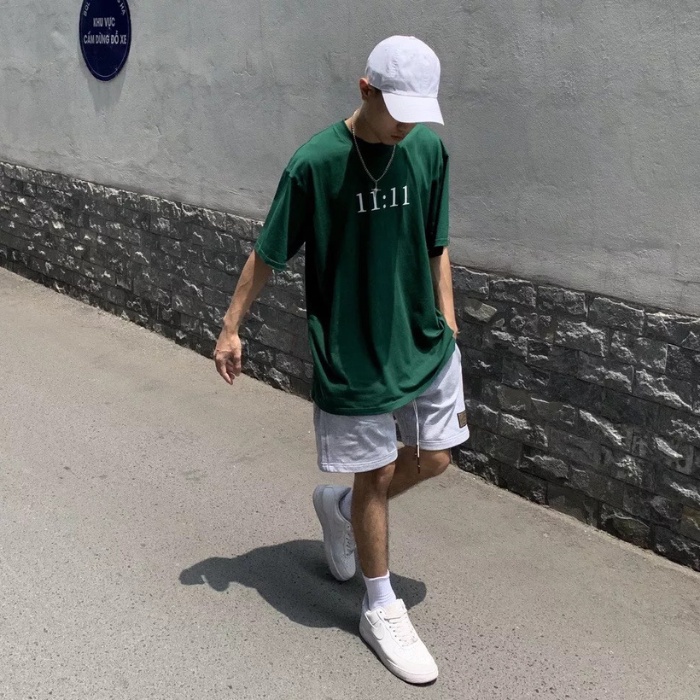 Áo Thun Nam Nữ Form Rộng Tay Lỡ YOUNG GREEN 11:11