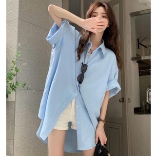 Áo sơ mi oversize tay ngắn