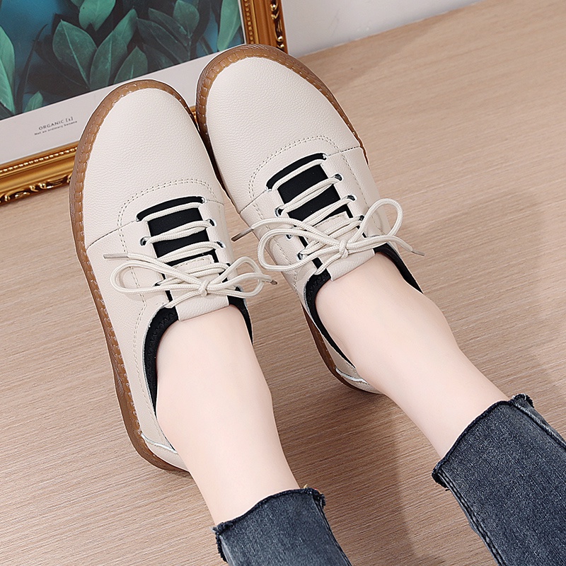 Giày nữ Giày nữ 4 màu giày dép thoải mái giày lười da thật giày mẹ giày mẹ Giày phẳng Giày dép Cỡ giày bình thường: 35-41