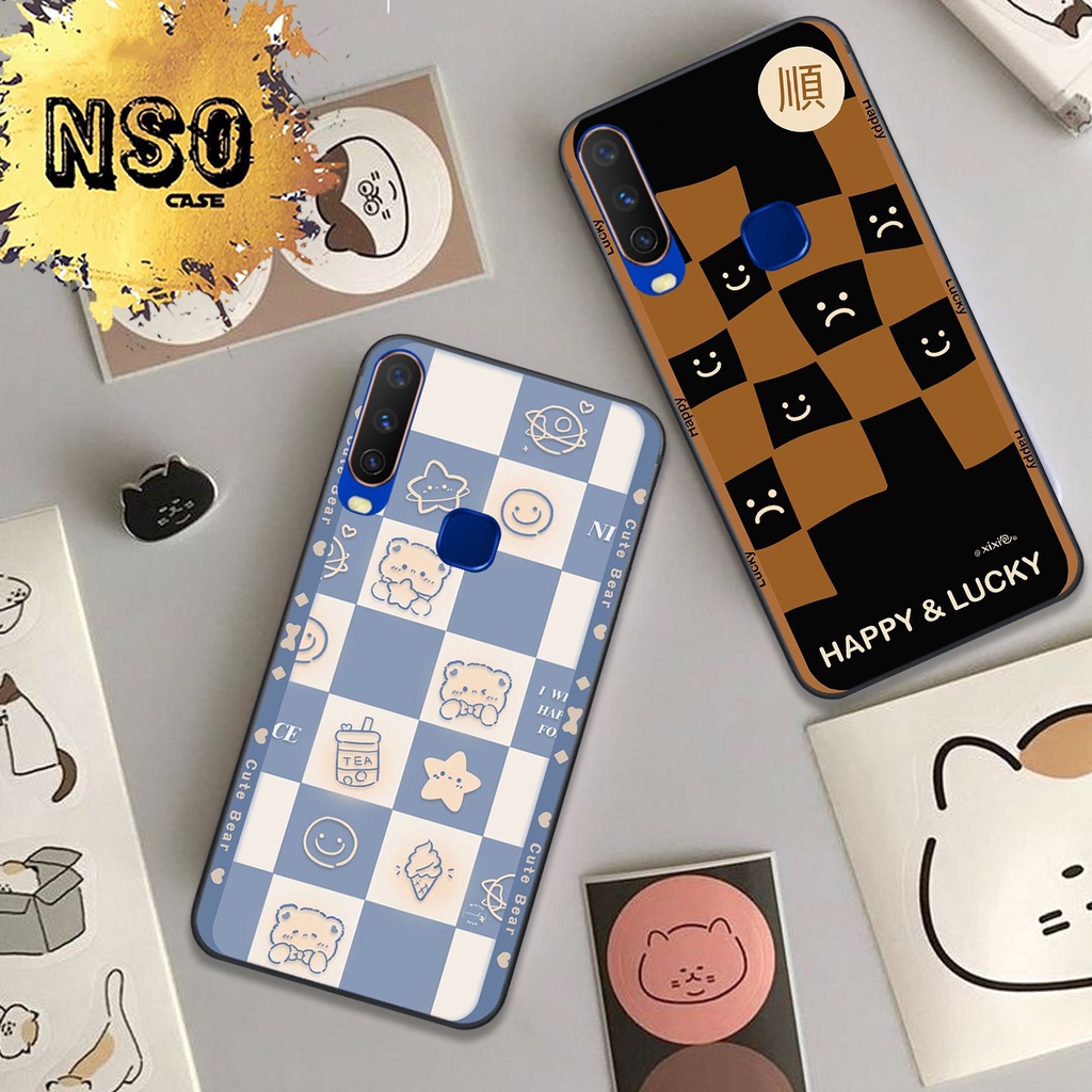 Ốp Vivo Y12  / Y15 / Y17 / Y19 In Hình Họa Tiết Ca Rô Kẻ trái tim đẹp dễ thương Hot Trend 2023