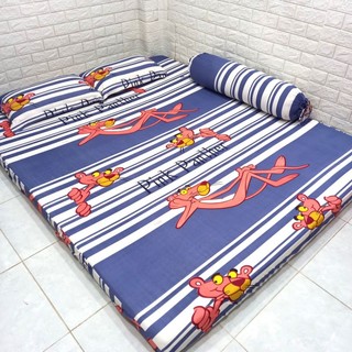 Bộ drap thun hàn quốc báo hồng 4 món .