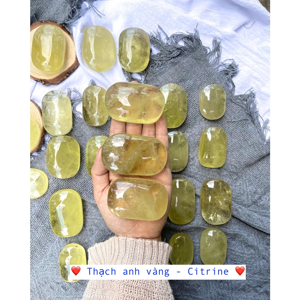Palm màu vàng trong | Citrine Palm | Đá thanh tẩy, sưu tầm, trang trí, healing| CADA DECOR