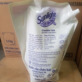 NƯỚC RỬA CHÉN SUNLIGHT CHANH 100 TÚI 3.5KG