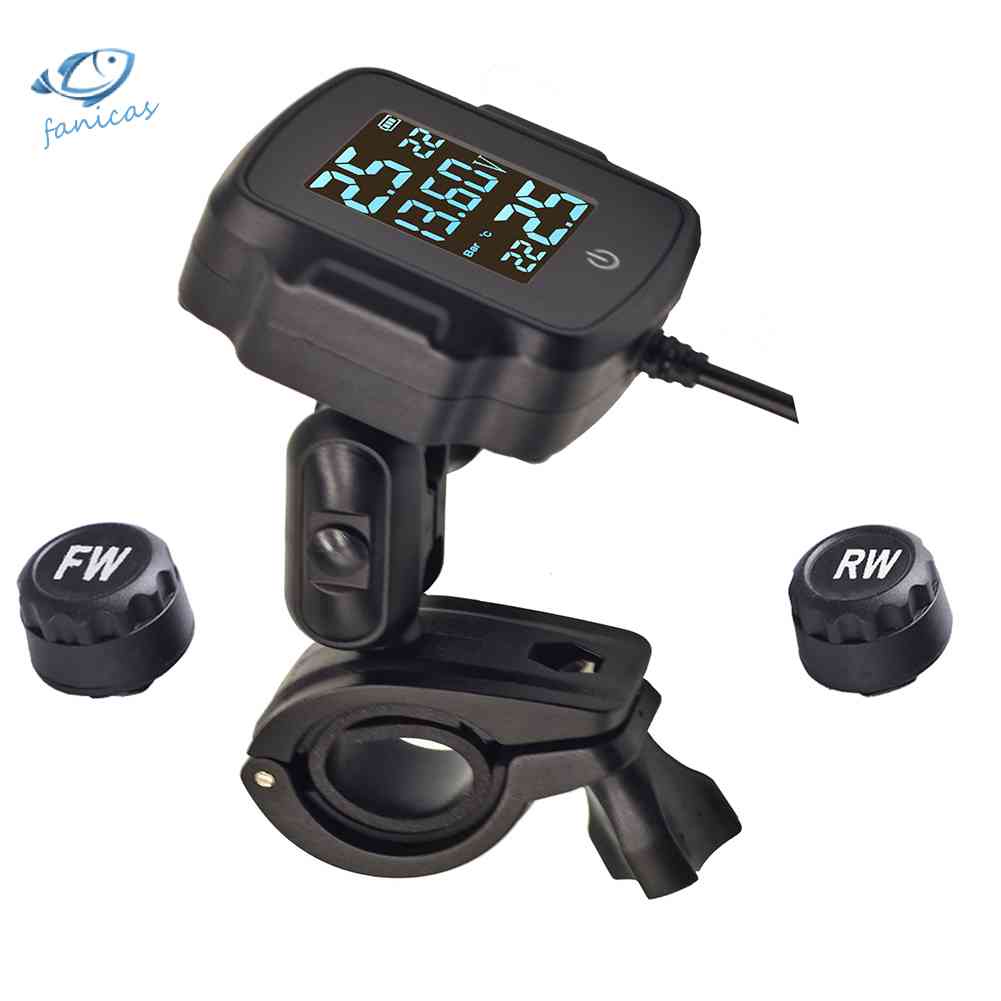 Mới Hệ Thống Giám Sát Áp Suất Lốp Xe Máy TPMS w / QC 3.0 USB Sạc Nhanh