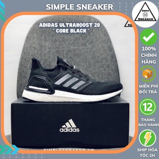 Giày Adidas Auth 🔴FREESHIP🔴 Giày Adidas Ultra Boost Running - Adidas Ultraboost 20 Core Black Chính Hãng