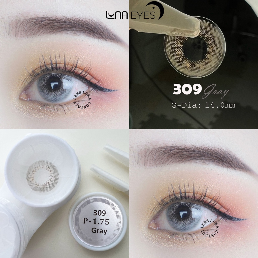 [Mã BMLT35 giảm đến 35K đơn 99K] Kính áp tròng LUNA EYES 309 GRAY - Lens size nhỏ