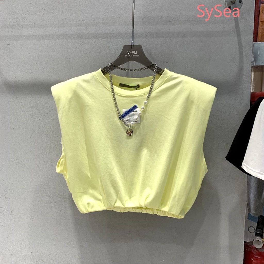 Áo Thun Cotton Không Tay Dáng Rộng Màu Trơn Thời Trang Hàn Quốc Dành Cho Nữ Plus Size