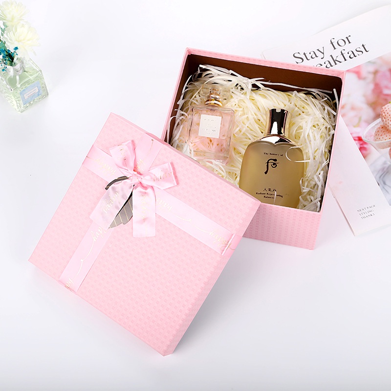 (3 size) Hộp quà sinh nhật vuông Hồng HAPPY Hộp Quà Sinh Nhật, Valentine Hộp Qùa, hộp đựng quà hàng nhập cap cấp