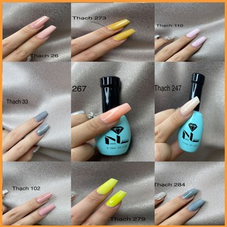 [XẢ HÀNG] Sơn gel NL mẫu mới chai tròn chắc chắn  dùng máy hơ tone thạch nhiều màu sắc hồng xanh nâu chai 15ml