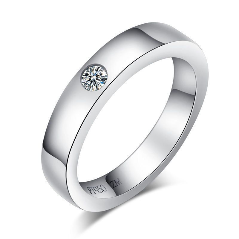 Nhẫn Bạch Kim 950 Platinum Dạng Mở Màu Sắc Trắng Vàng Có Thể Điều Chỉnh Cho Nam Và Nữ