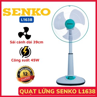 Quạt lửng Senko L1638 - Chính hãng - Quạt điện đứng lỡ 3 mức độ gió - Không gây tiếng ồn , lõi đồng - Bảo hành 12 tháng