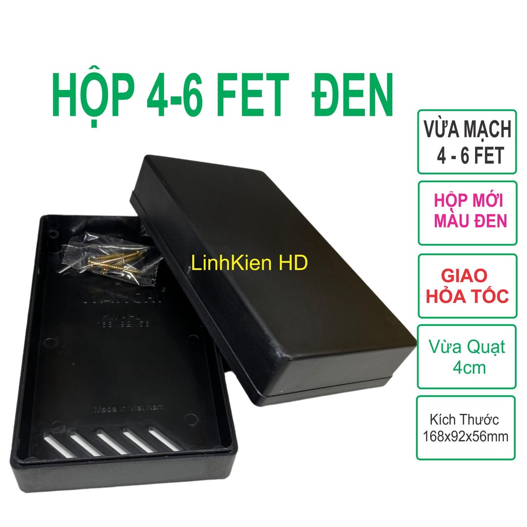 Hộp Nhựa 4 Fet (168x92x56mm) đen WANCHI Mẫu Mới LinhKien HD