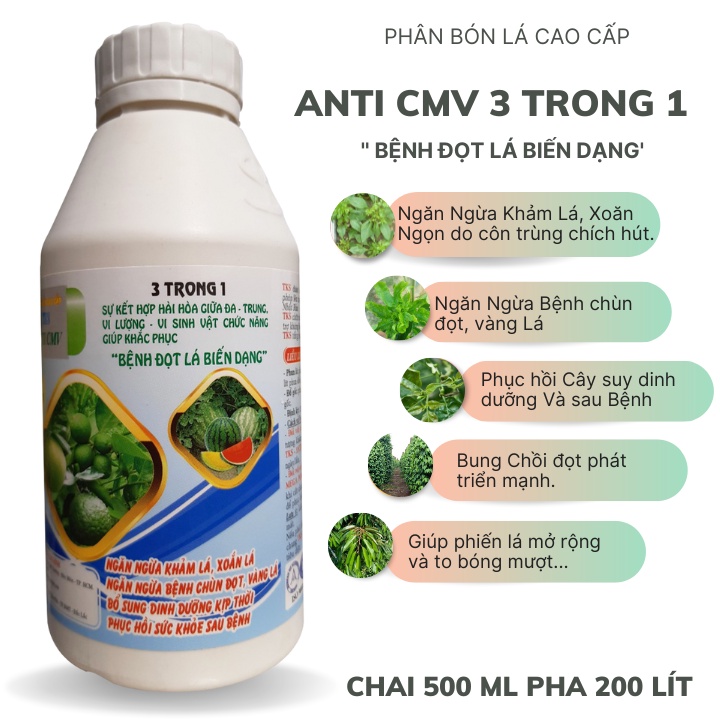 Trừ Xoăn Ngọn, Xoăn Lá, Khảm Lá, Sượng Trái - ANTICMV 3 TRONG 1
