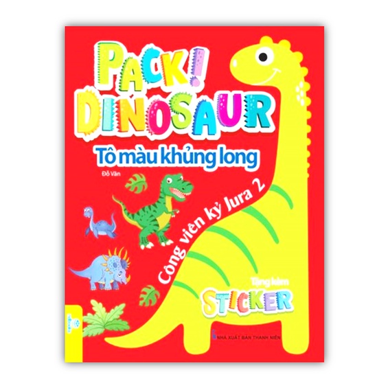 Sách - Combo 4 cuốn Pack! Dinosaur - Tô Màu Khủng Long - Công viên kỷ Jura
