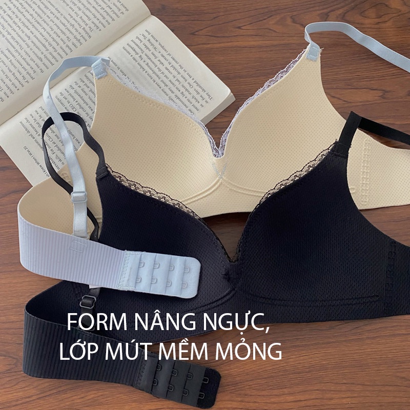 Áo Ngực Phối Viền Ren Không Gọng Mềm Mại Và Thoáng Mát 10