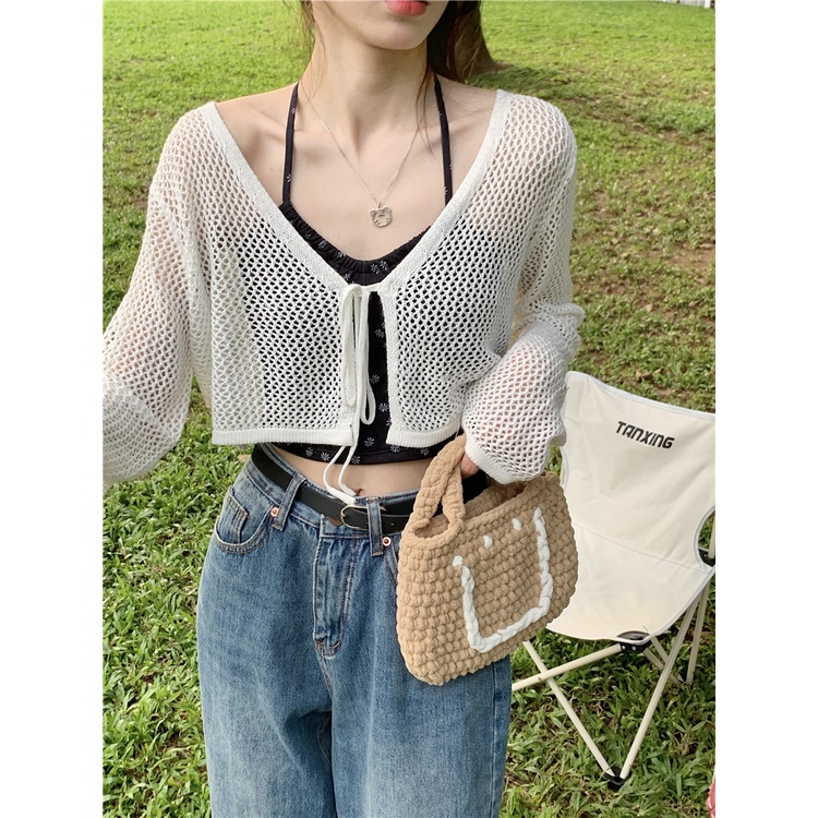 Porozi Áo khoác cardigan mỏng chống nắng phong cách thời trang Hàn Quốc