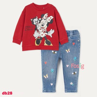 Set đồ bộ dài bé gái hm - đỏ minnie