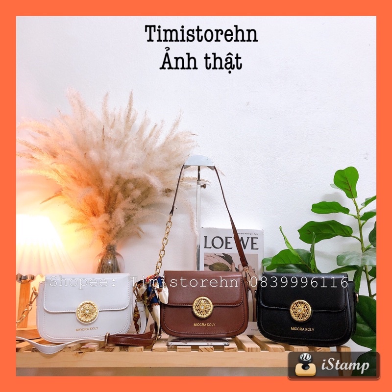 [Tặng khăn] Túi xách nữ đeo chéo nữ đeo vai khóa la bàn xoay 3 ngăn 2 dây kẹp nách và đeo chéo cao cấp TIMISTOREHN TN123