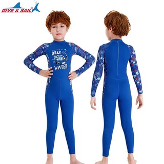 Đồ bơi bé trai, đồ bơi tay dài, liền thân vải cao cấp mềm mại chống nắng cho bé trai đến 8 tuổi