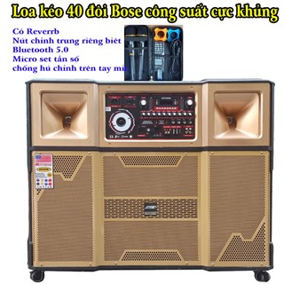 Loa kéo khủng bass 4 tấc đôi công suất cực mạnh, Loa kéo bình 4 tấc đôi có reverb