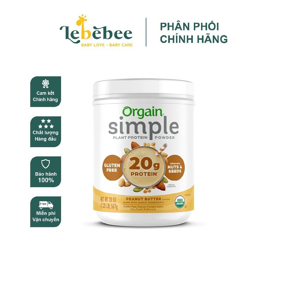 Bột Protein Hữu Cơ Orgain Organic SIMPLE (567g)