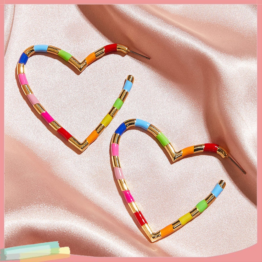 Đôi Khuyên Tai Hình Tròn Phối Nhiều Màu Thời Trang Cho Nữ