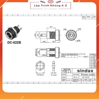 [Lập Trình Nhúng A-Z][144] Combo 5 Chiếc Jack Nguồn DC-022B 5.5*2.1mm ( Có Cao Su Chống Nước)