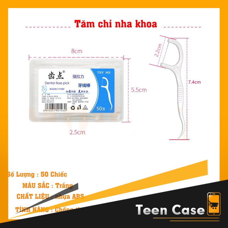 Chỉ nha khoa bảo vệ răng miệng, tăm chỉ nha khoa hộp 50 chiếc - Phukiengiauudai