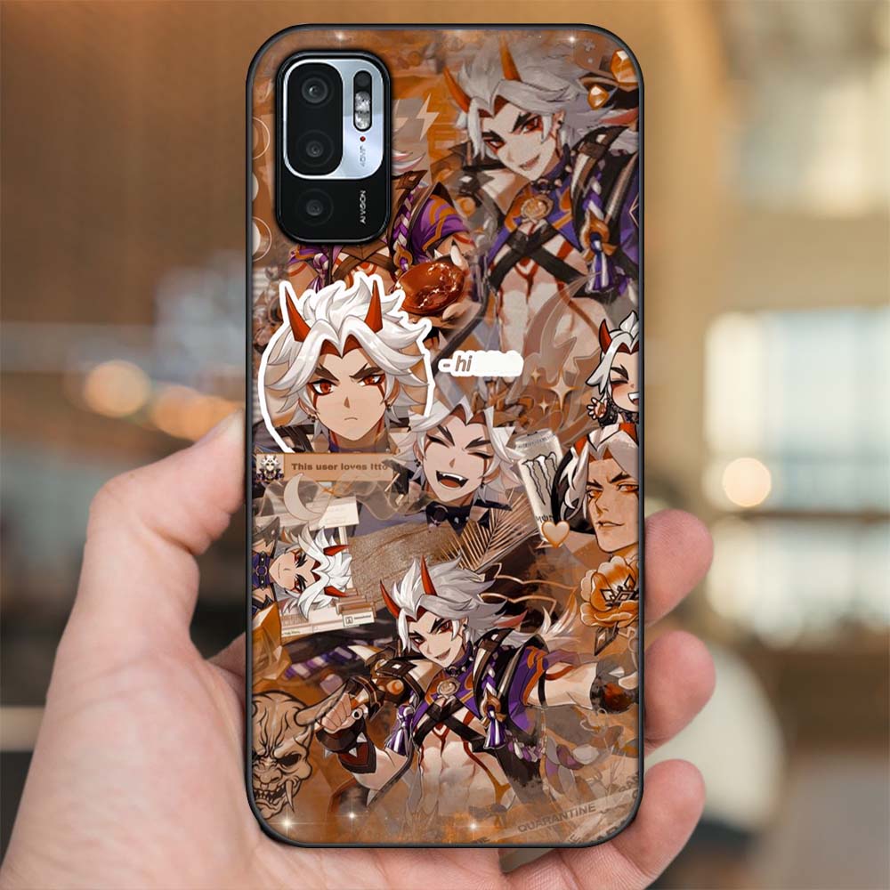 Ốp lưng Xiaomi Redmi Note 10 5G viền đen in hình Arataki Itto Genshin Impact