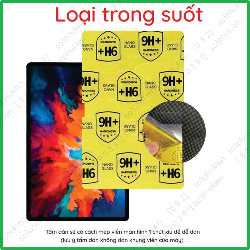 Dán cường lực Lenovo Pad Pro 11.5/ Yoga Tab 13/Yoga Pad Pro 13 loại nano trong, nhám chống v.tay, bảovệmắt,chốngnhìntrộm